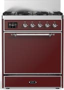 ILVE UM30N Majestic III 30 inch Dual Fuel Range with 5 Black Brass Burners