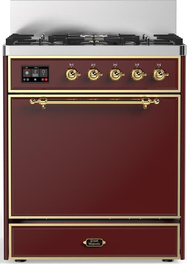 Burgundy With Brass Trim, Natural Gas