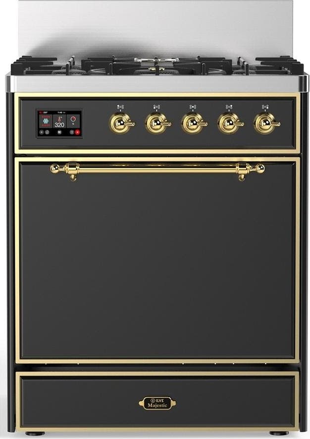 Matte Graphite With Brass Trim, Liquid Propane