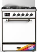 ILVE UM30N Majestic III 30 inch Dual Fuel Range with 5 Black Brass Burners