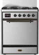 ILVE UM30N Majestic III 30 inch Dual Fuel Range with 5 Black Brass Burners