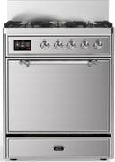 ILVE UM30N Majestic III 30 inch Dual Fuel Range with 5 Black Brass Burners