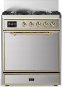 ILVE UM30N Majestic III 30 inch Dual Fuel Range with 5 Black Brass Burners