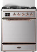 ILVE UM30N Majestic III 30 inch Dual Fuel Range with 5 Black Brass Burners