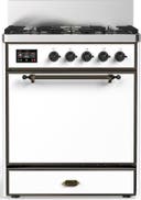 ILVE UM30N Majestic III 30 inch Dual Fuel Range with 5 Black Brass Burners