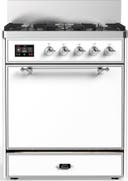 ILVE UM30N Majestic III 30 inch Dual Fuel Range with 5 Black Brass Burners