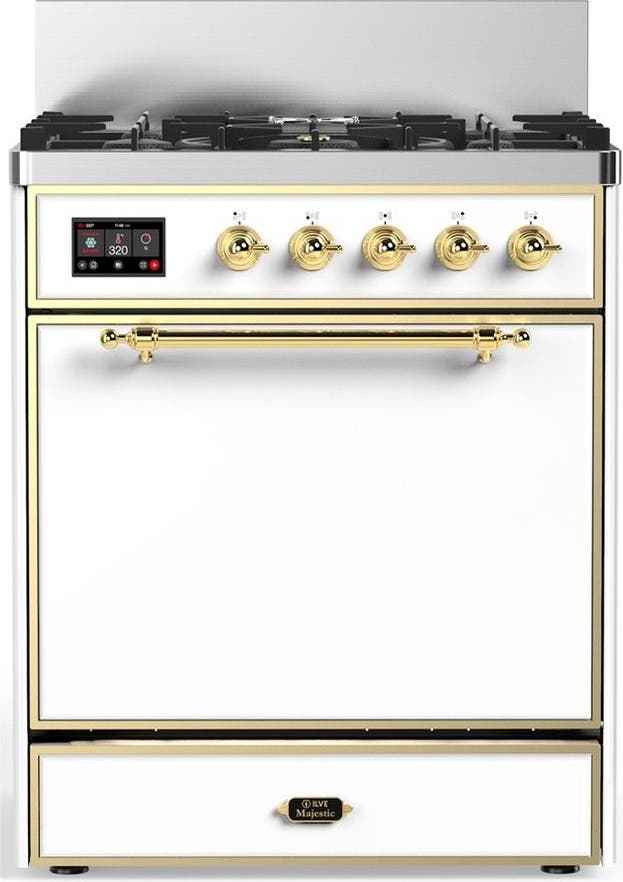White With Brass Trim, Natural Gas