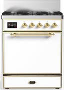 ILVE UM30N Majestic III 30 inch Dual Fuel Range with 5 Black Brass Burners