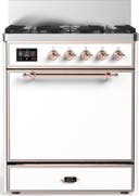 ILVE UM30N Majestic III 30 inch Dual Fuel Range with 5 Black Brass Burners