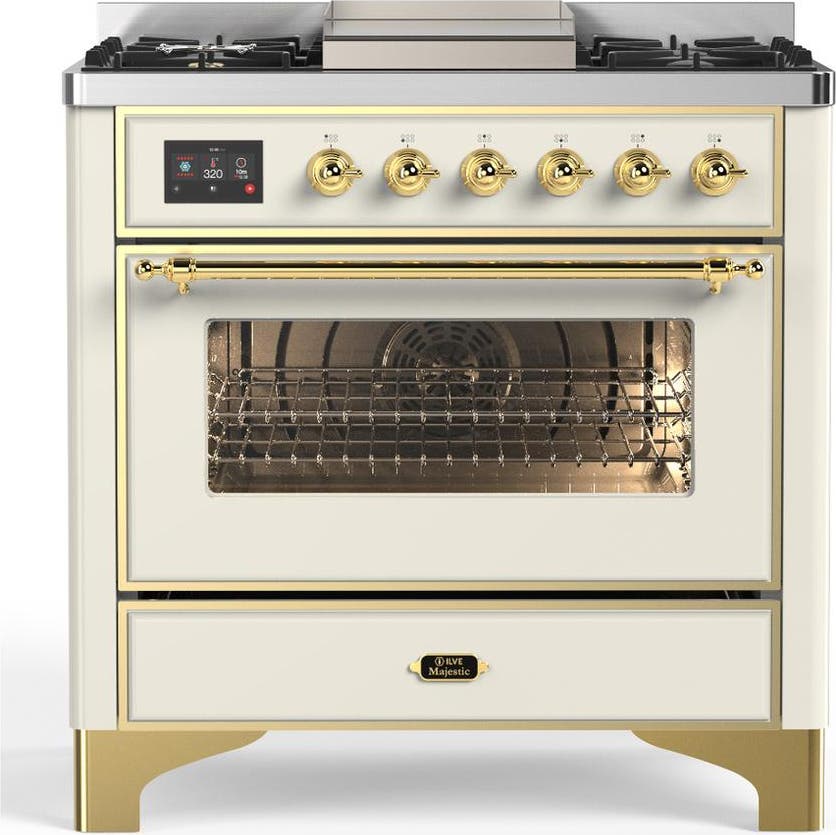 Antique White With Brass Trim, Liquid Propane