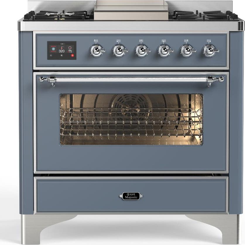 Blue Grey With Chrome Trim, Natural Gas