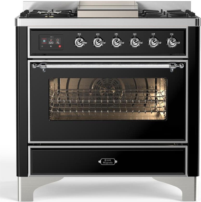 Glossy Black With Chrome Trim, Natural Gas