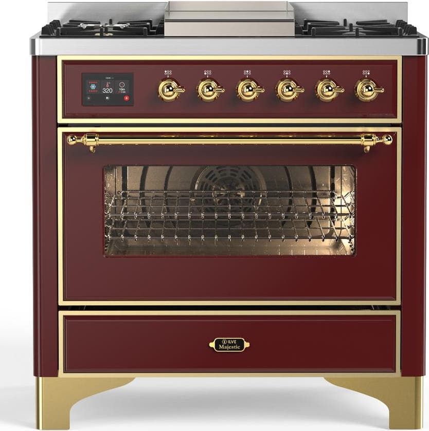 Burgundy With Brass Trim, Liquid Propane