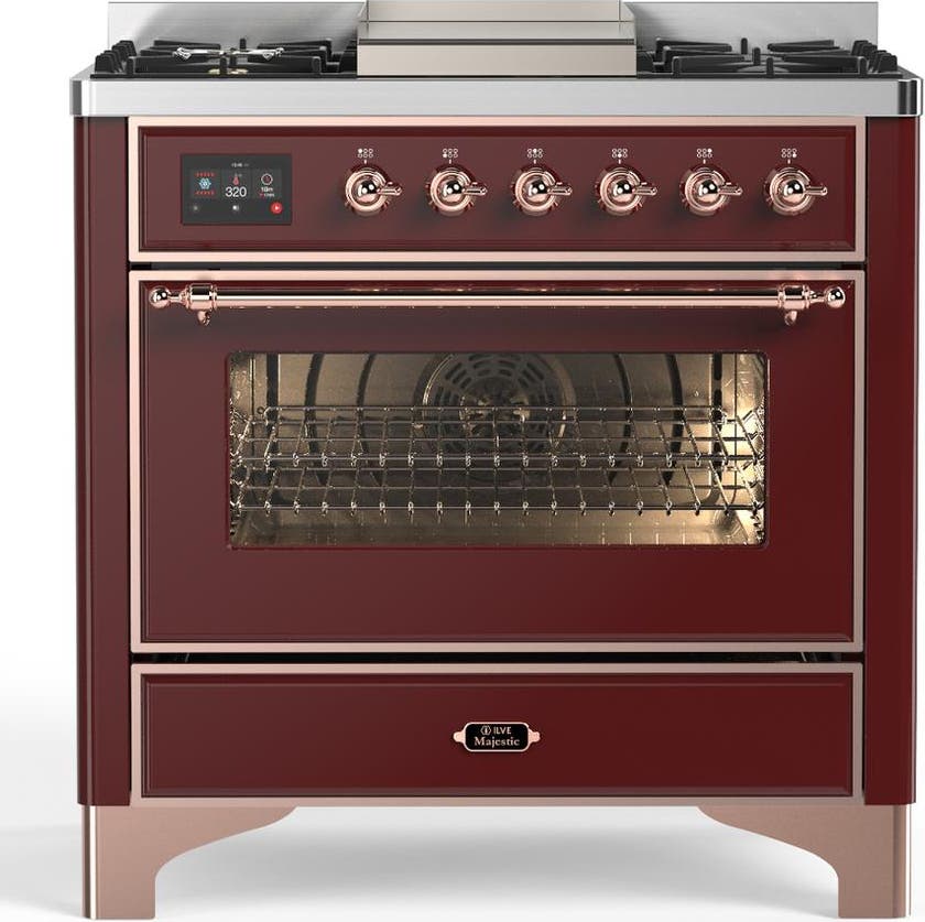 Burgundy With Copper Trim, Natural Gas