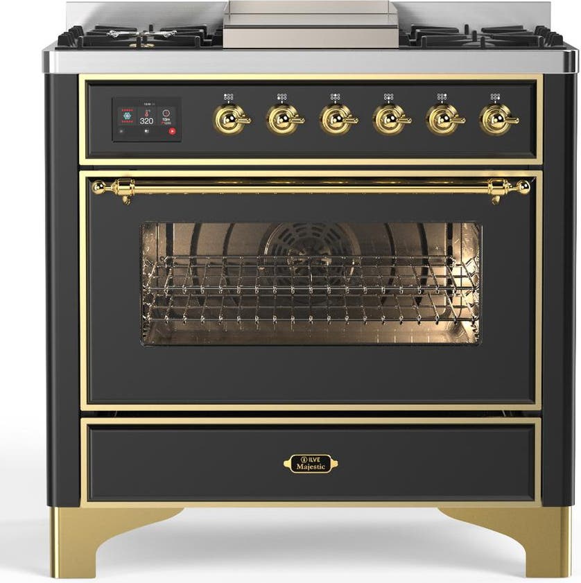 Matte Graphite With Brass Trim, Liquid Propane