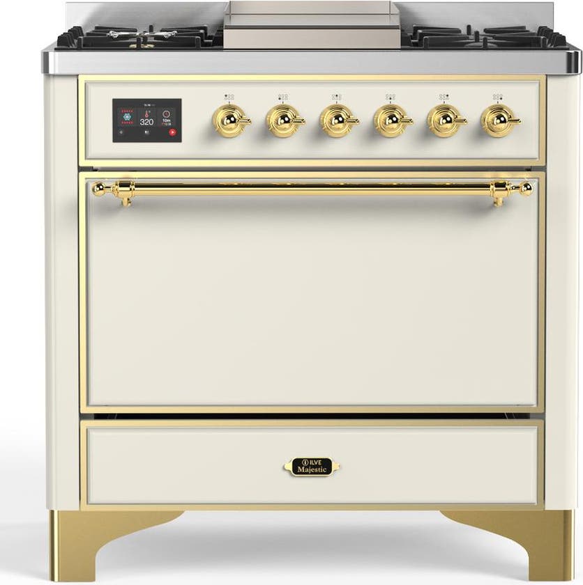 Antique White With Brass Trim, Natural Gas