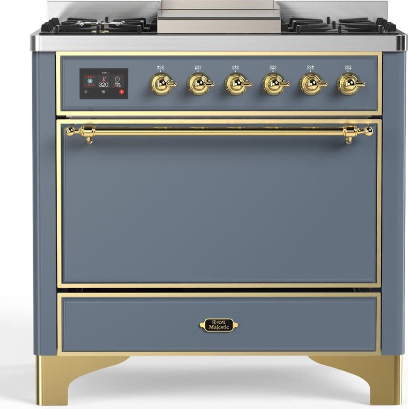 Blue Grey With Brass Trim, Liquid Propane