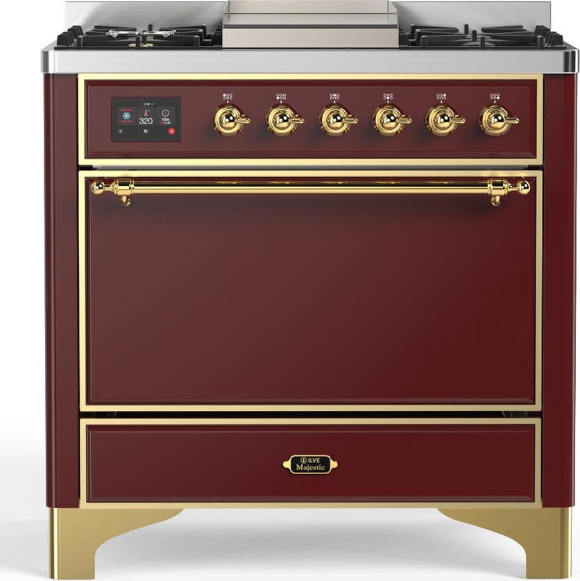 Burgundy With Brass Trim, Liquid Propane