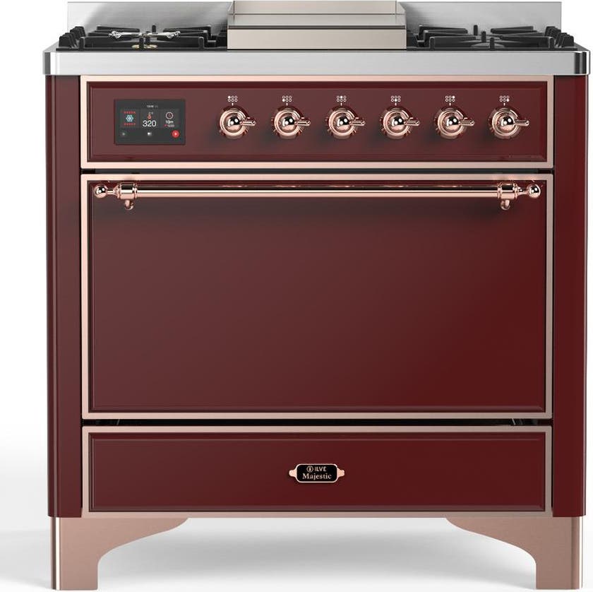 Burgundy With Copper Trim, Natural Gas