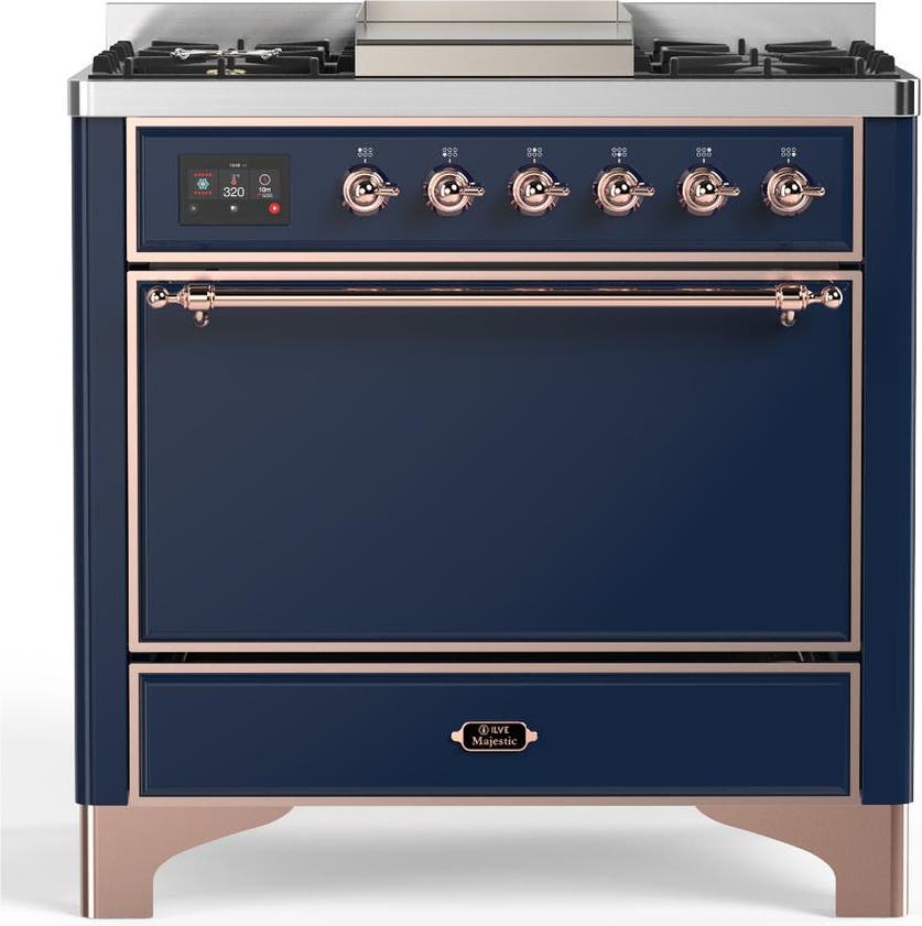 Midnight Blue With Copper Trim, Natural Gas