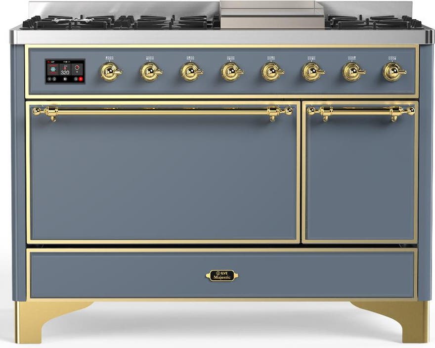 Blue Grey With Brass Trim, Natural Gas