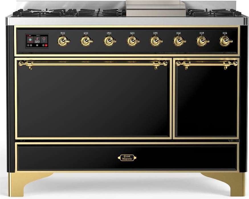 Glossy Black With Brass Trim, Liquid Propane