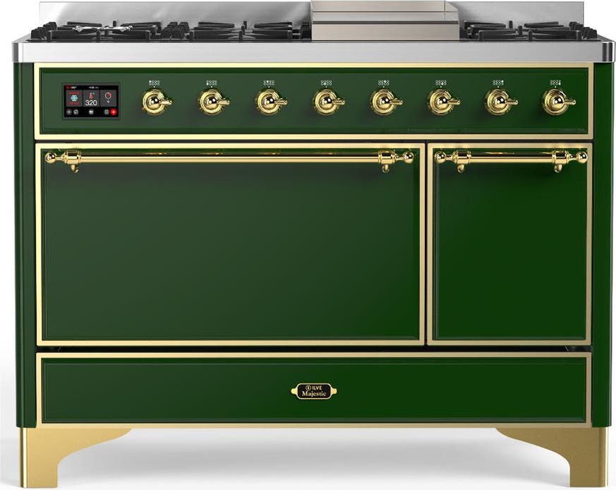 Emerald Green With Brass Trim, Natural Gas