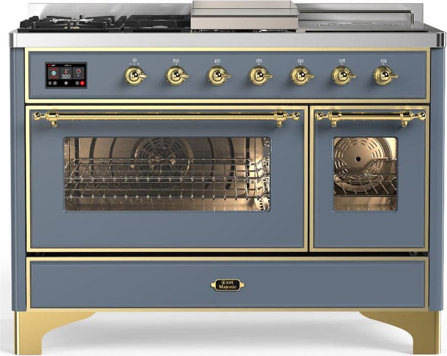 Blue Grey With Brass Trim, Natural Gas