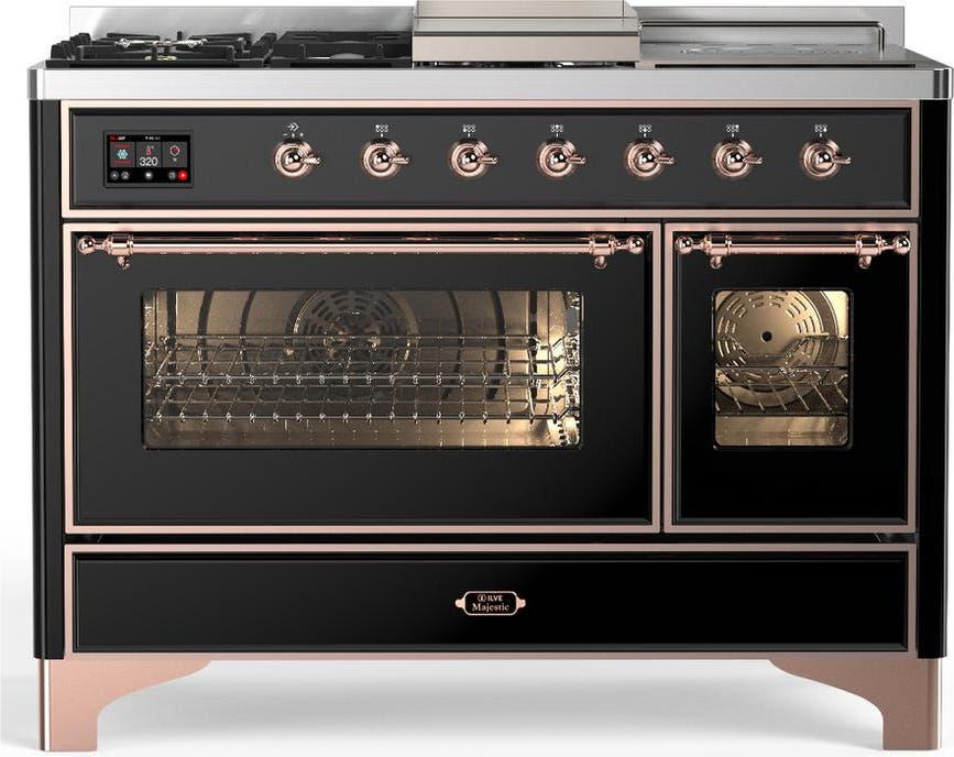 Glossy Black With Copper Trim, Natural Gas