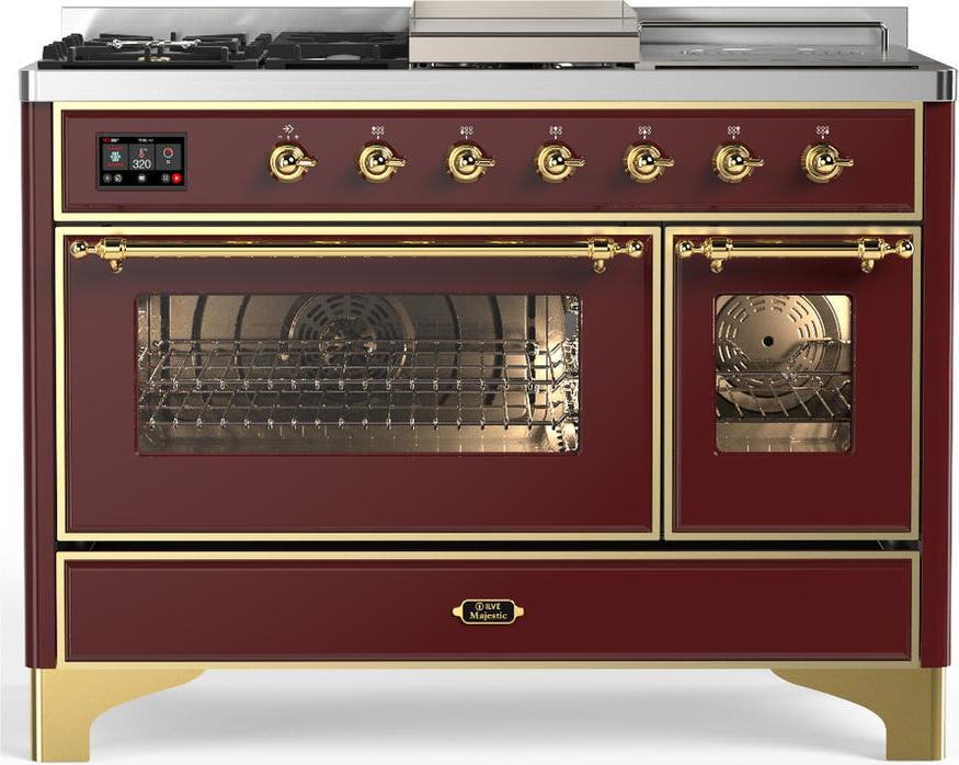 Burgundy With Brass Trim, Natural Gas