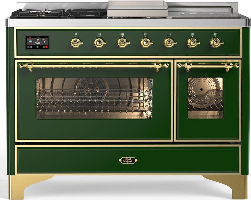 Emerald Green With Brass Trim, Natural Gas