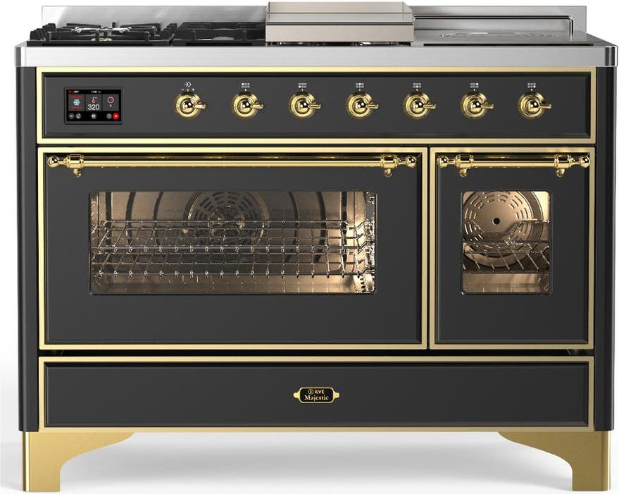 Matte Graphite With Brass Trim, Natural Gas