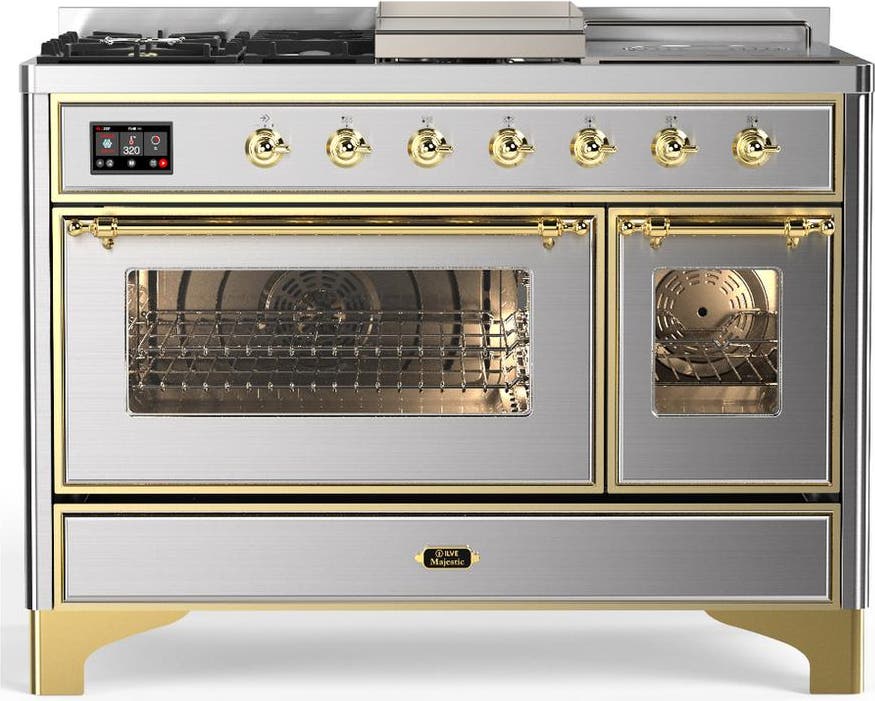 Stainless Steel With Brass Trim, Natural Gas