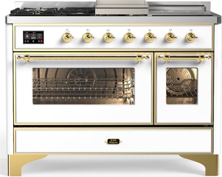 White With Brass Trim, Natural Gas