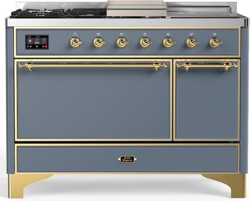 Blue Grey With Brass Trim, Natural Gas