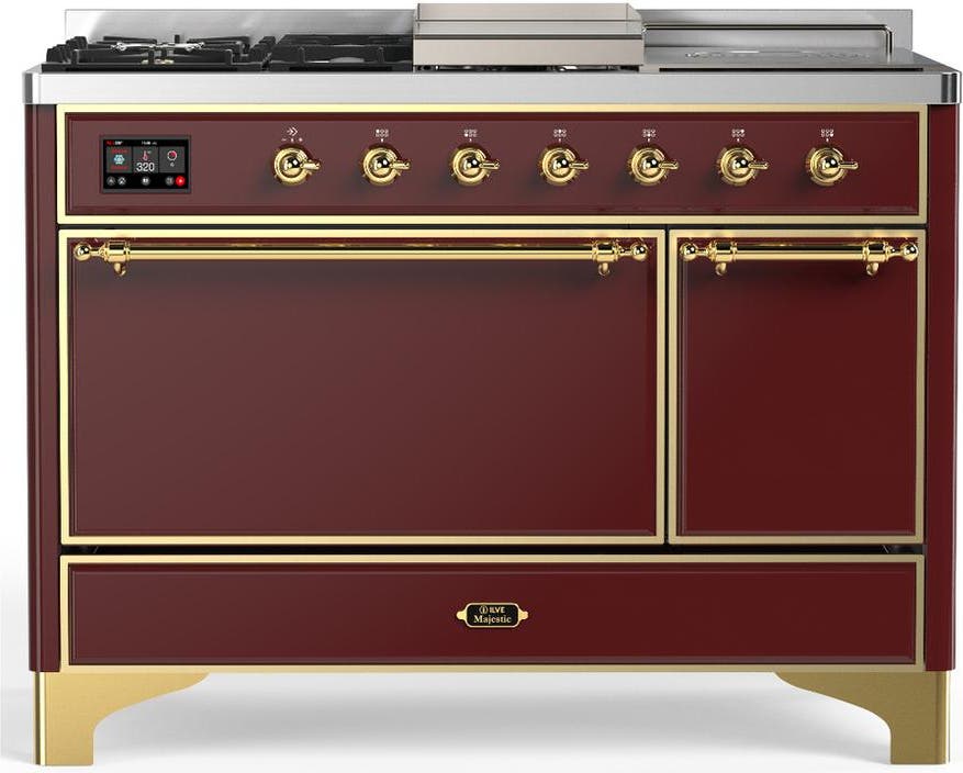 Burgundy With Brass Trim, Natural Gas