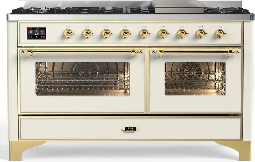 Antique White With Brass Trim, Natural Gas