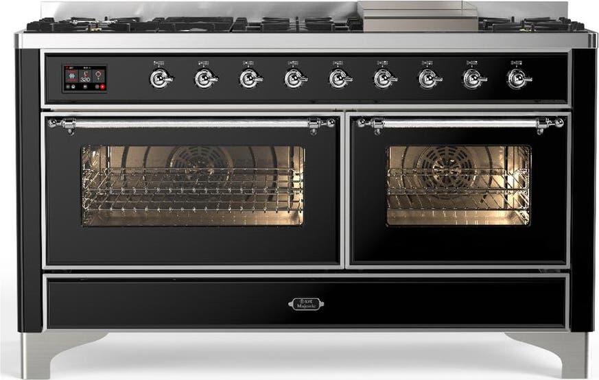 Glossy Black With Chrome Trim, Natural Gas