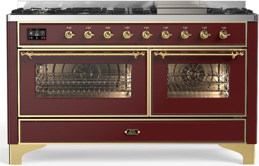 Burgundy With Brass Trim, Natural Gas