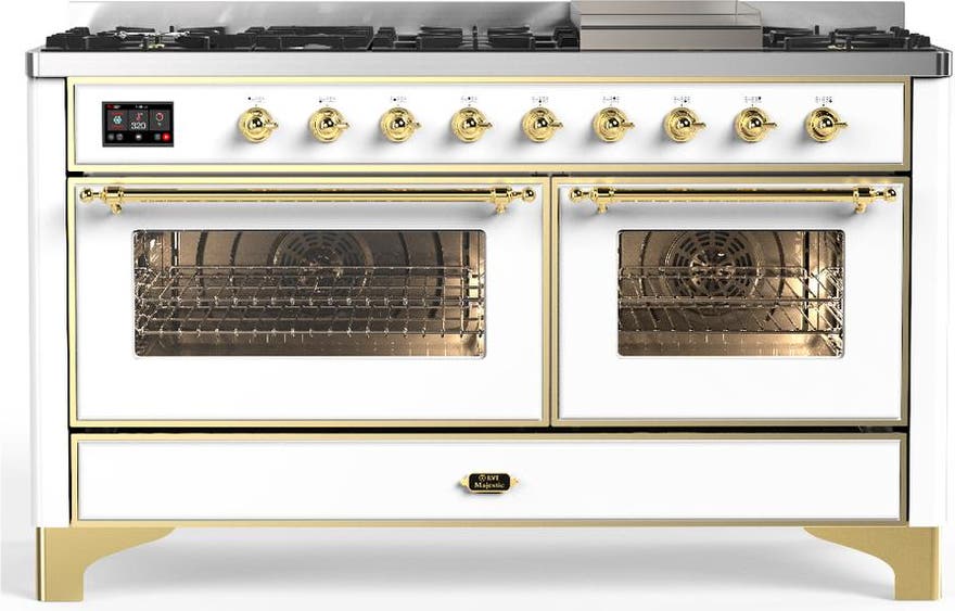 White With Brass Trim, Natural Gas
