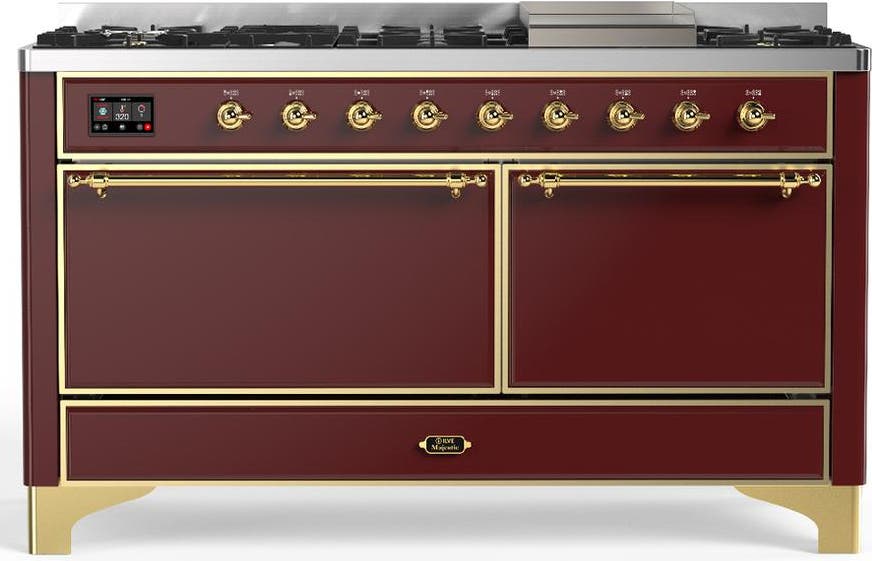 Burgundy With Brass Trim, Natural Gas