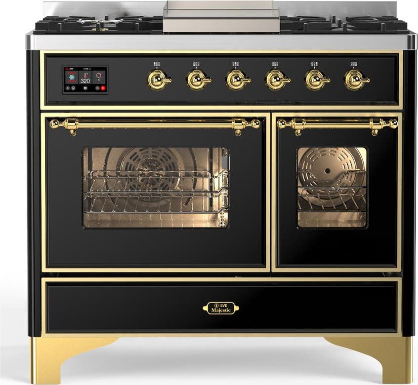 Glossy Black With Brass Trim, Liquid Propane
