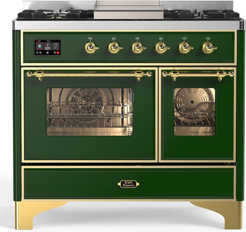 Emerald Green With Brass Trim, Natural Gas