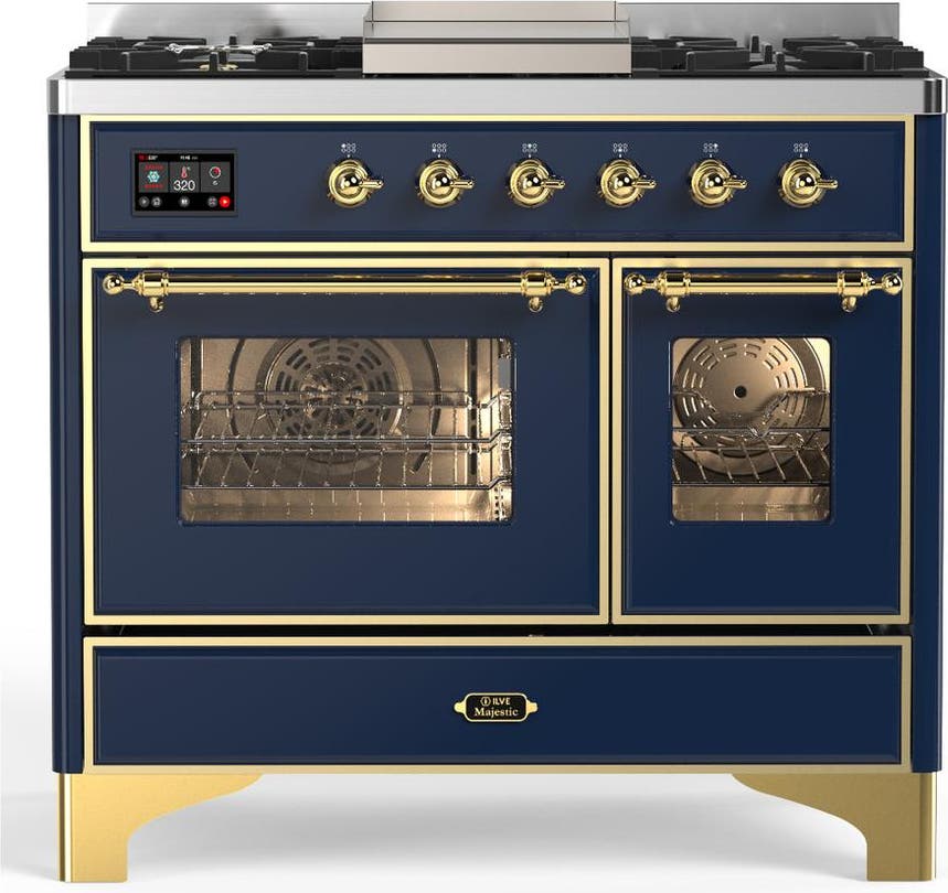 Midnight Blue With Brass Trim, Natural Gas