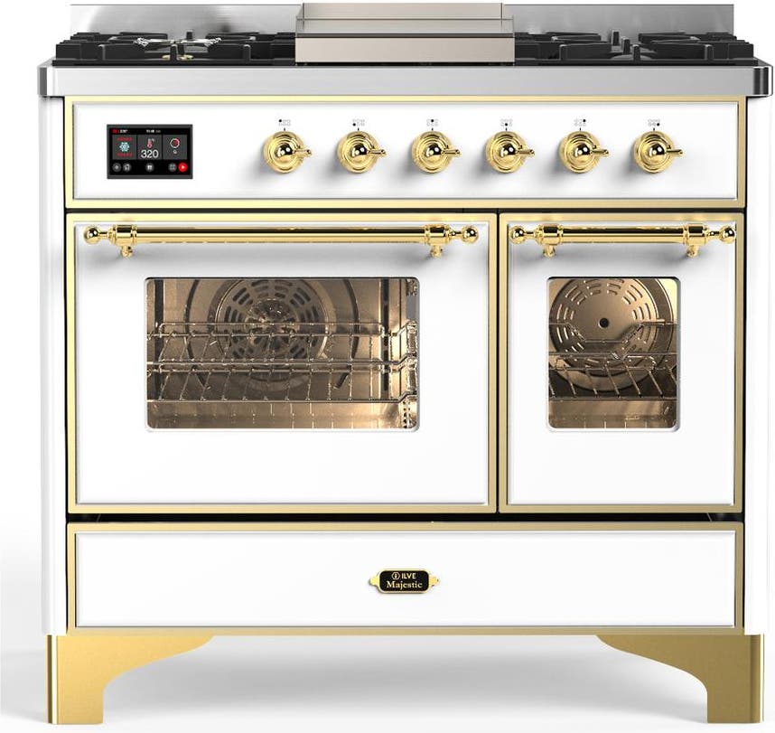 White With Brass Trim, Natural Gas
