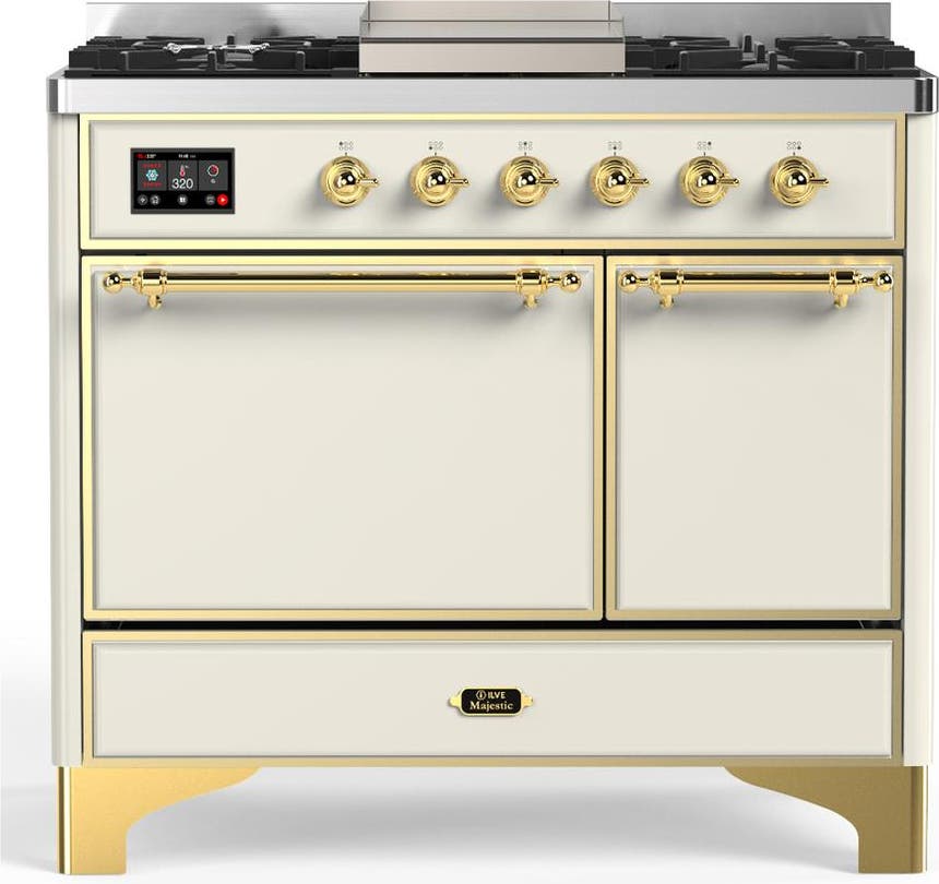 Antique White With Brass Trim, Natural Gas