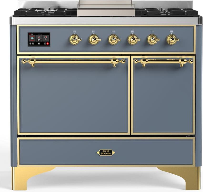 Blue Grey With Brass Trim, Natural Gas