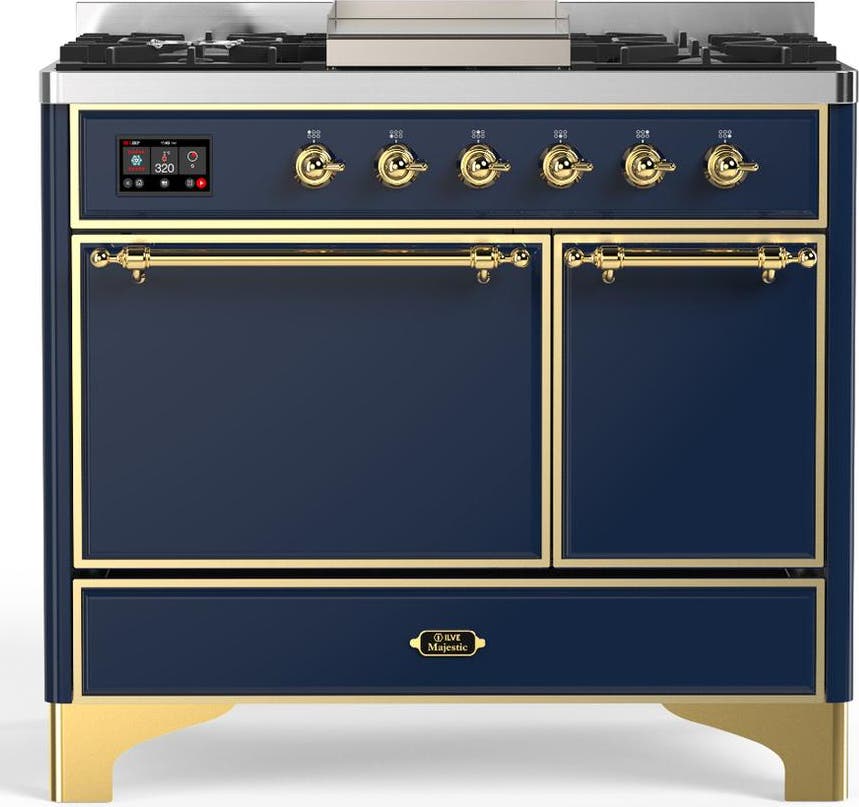 Midnight Blue With Brass Trim, Natural Gas