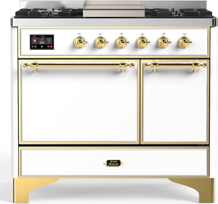 White With Brass Trim, Natural Gas
