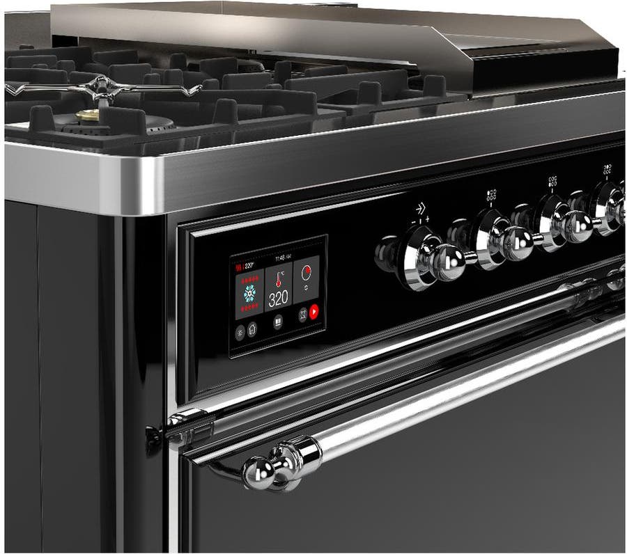 Ilve UM48FSQNR3BKCLP Glossy Black With Chrome Trim, Liquid Propane